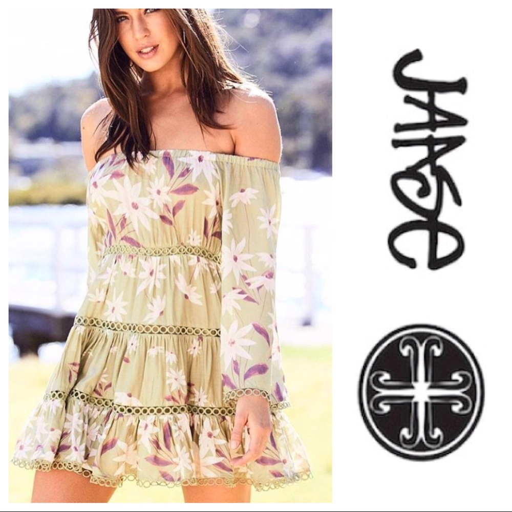 NWT LF Jaase Australian Off Shoulder Boho Dress - Picture 2 of 6